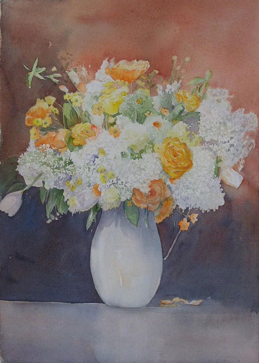 Bouquet au vase blanc 28x40 * (2008)