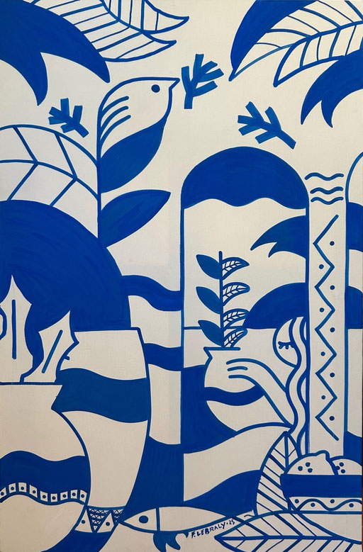 Franck Lebraly, Acrylic on canvas 116X73cm (17,3X11,8") - Galerie Gabel, Biot, Côte d'Azur