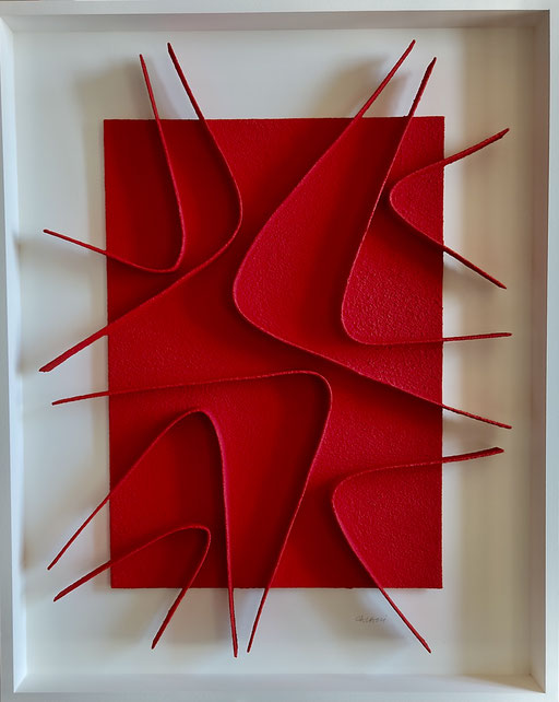 René Galassi  Calicots et pigments- 80X100cm -Galerie Gabel-Biot-Côte d'Azur