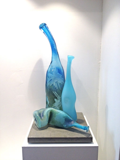 Antoine Pierini- verre contemporain-pièce unique.Galerie d'art ,village de Biot