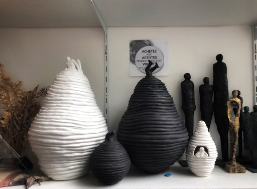 Ateliers d'artistes. L'atelier de Sophie Hustin. Galerie Gabel. Biot. France