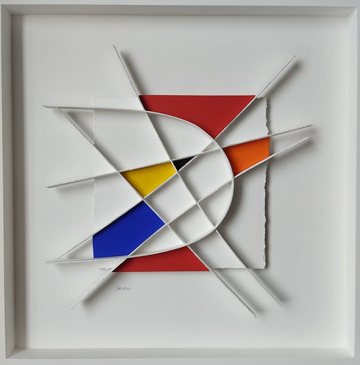 René Galassi Calicots et pigments- 70X70cm -Galerie Gabel-Biot-Côte d'Azur