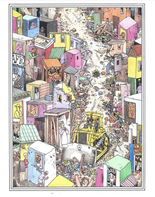 Frank Zeidler, "Developpement de luxe" Dessin original , encres, aquarelle, crayon. 28X38cm-  Galerie Gabel, Biot -  Galerie Gabel, Biot