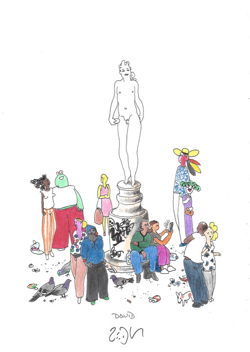 Frank Zeidler, Dessin original , encres, aquarelle, crayon. 28X38cm-  Galerie Gabel, Biot -  Galerie Gabel, Biot