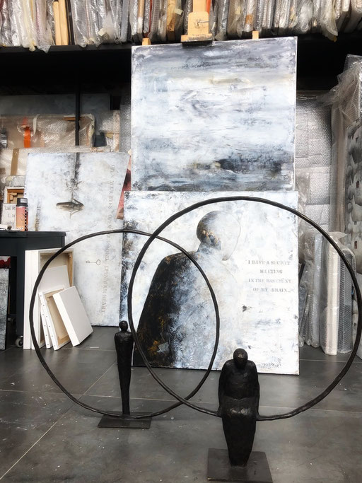 Ateliers d'artistes. L'atelier de Sophie Hustin. Galerie Gabel. Biot. France