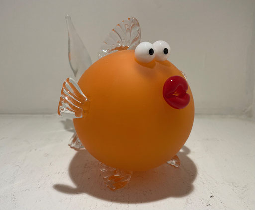 Nicolas Laty, poisson H: 15cm, longueur 23cm. Verre soufflé- Galerie Gabel-Biot