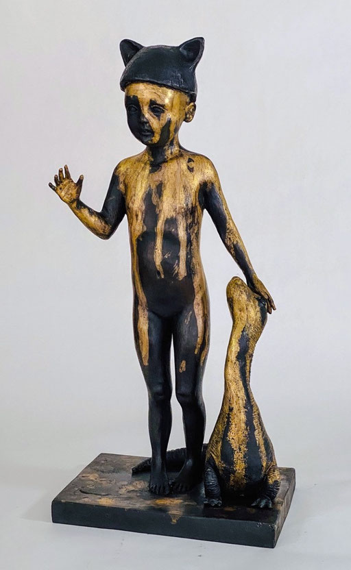 Francesca dalla Benetta ."Shining" bronze- 42 x 20 x 15 cm- Galerie d'art à Biot. Galerie Gabel. Côte d'Azur