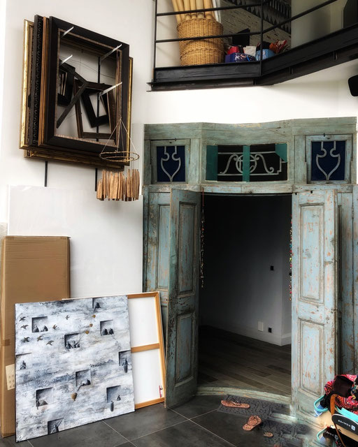 Ateliers d'artistes. L'atelier de Sophie Hustin. Galerie Gabel. Biot. France