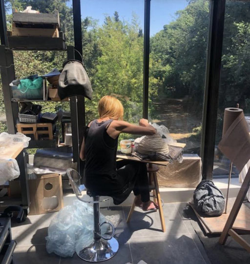 Ateliers d'artistes. L'atelier de Sophie Hustin. Galerie Gabel. Biot. France