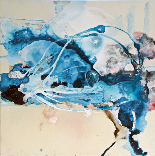 No Title, 2012, ink on canvas, 80 x 80 cm, given away