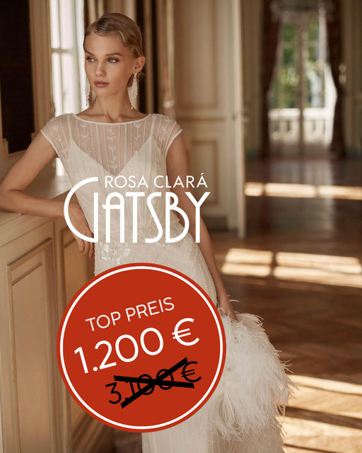 Rosa Clara Gatsby Brautkleid preisgünstig