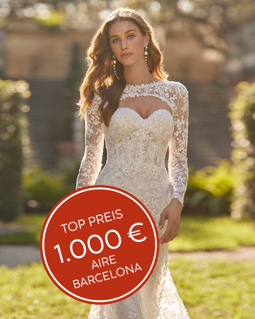 Preisreduziertes günstiges Brautkleid Sibett von Aire Barcelona