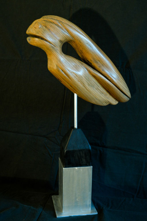Nr. 12 / JOSEF GRUNWALD / "Nightmare", Skupltur, Holz der Ulme (Rüster), ca. 65 cm, 370,-€
