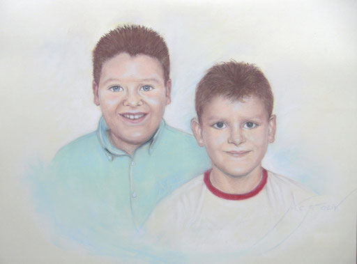 Retrato de Juan Carlos y Joel Cañas - 65 50 cm.