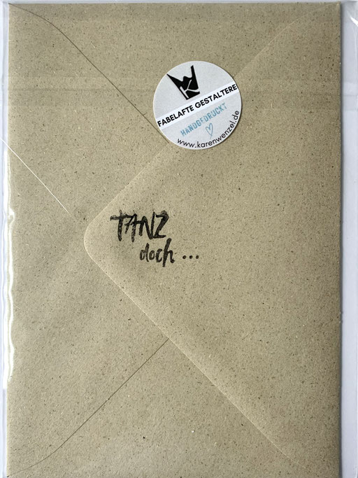 Briefumschlag mit Stempel "tanz doch"