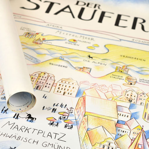© Illustration für Stadt Schwäbisch Gmünd, Auftraggeber & Konzept: Eber­le GmbH Wer­be­agen­tur GWA