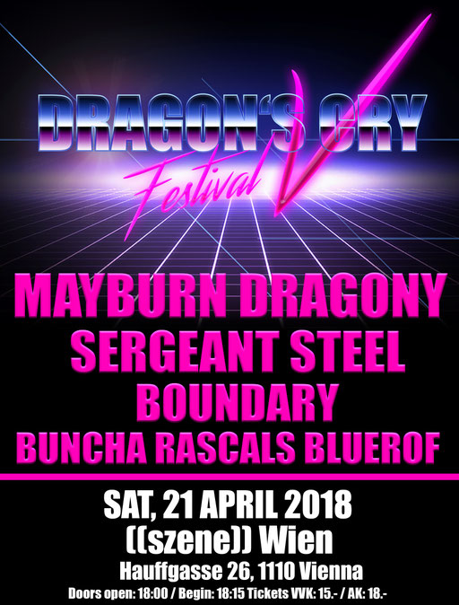 Sergeant Steel live 2018 Dragon's Cry Festival V Szene Wien Dragony