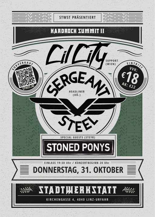 Sergeant Steel live 2024 Hardrock Summit II Stadtwerkstatt Linz Stoned Ponys Cil City