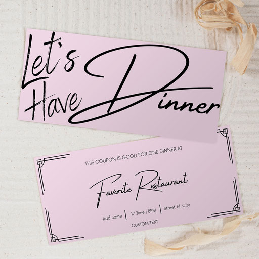 let's have dinner gift coupon template 