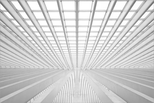 Architektur im Bahnhof "Liège-Guillemins" in Lüttich, Belgien   © Oliver Jerneizig