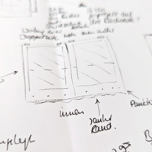 drawings for creating 'Suddenly!' (2023)