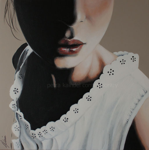 "Mademoiselle" 50 x 50 cm,  Acrylic on canvas - Reserved for exhibition, Japan