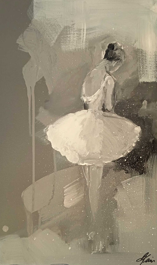 "Blue Balletdancer" 60 x 30 cm, Acrylic on canvas