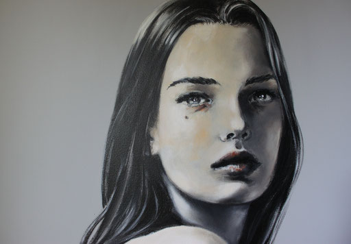 "UNDERNEATH" 160 x 100 cm, Acrylic on canvas (Close-up)