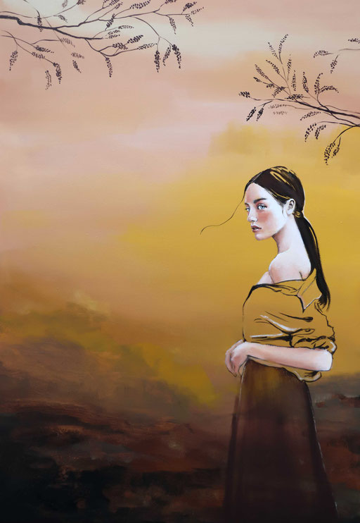 "Golden dawn" 100 x 70 cm, Acrylic on canvas