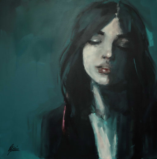 Don't let them see the weakness in your eyes, 70 x 70 cm, Acrylic on canvas
