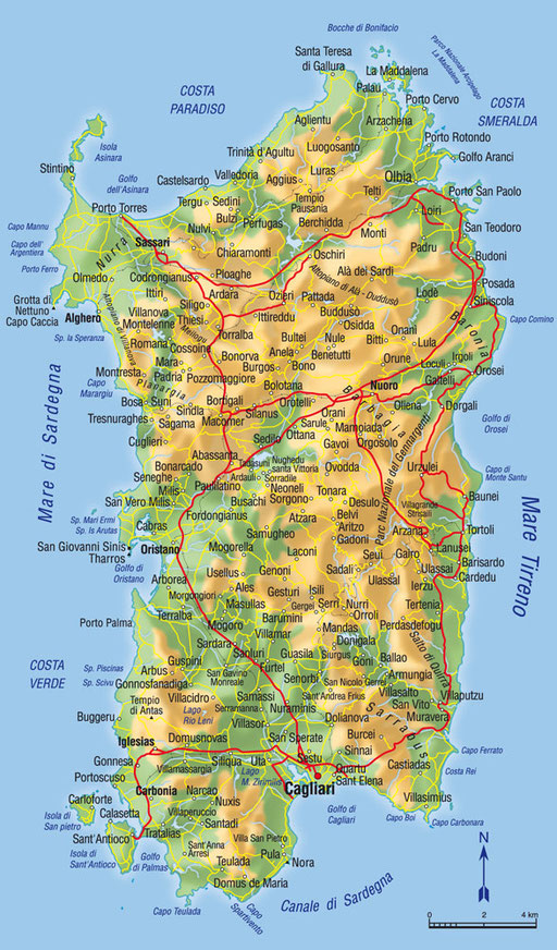 La Sardaigne • Création carte touristique / Édition : Les Créations du Pélican • © recreacom.fr - Studio de création Christophe Houlès
