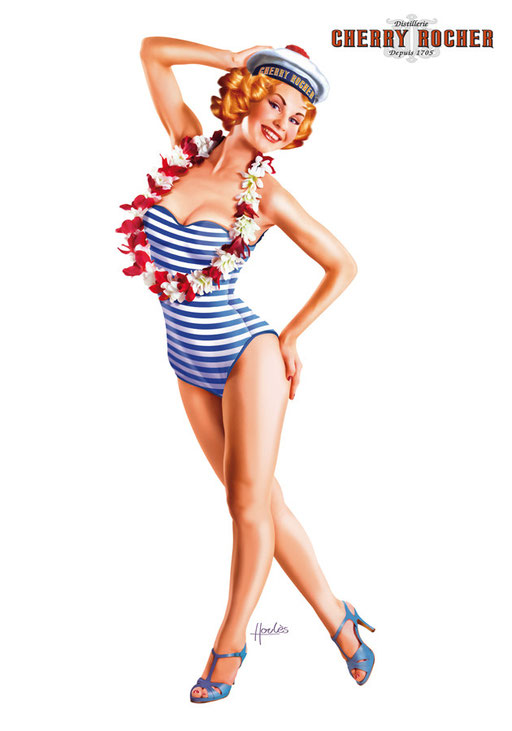 Pin-up : Illustration palette graphique / Cherry Rocher France • © Christophe Houlès, Illustrateur