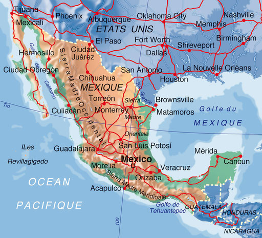 Mexique • Création carte touristique / Édition : La Manufacture • © recreacom.fr - Studio de création Christophe Houlès