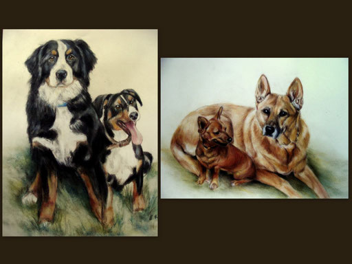 gemalte Hundepärchen