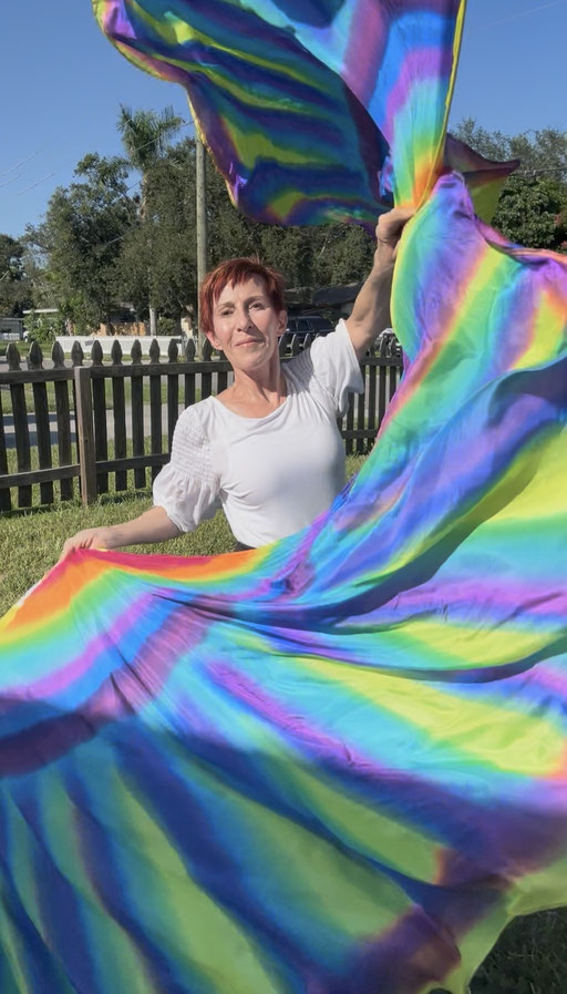 Large semi circular wing flags very colorful