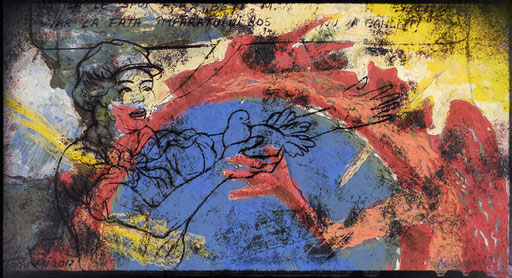 Drink, eat and be merry, digitally mixed painting and drawing, 2020