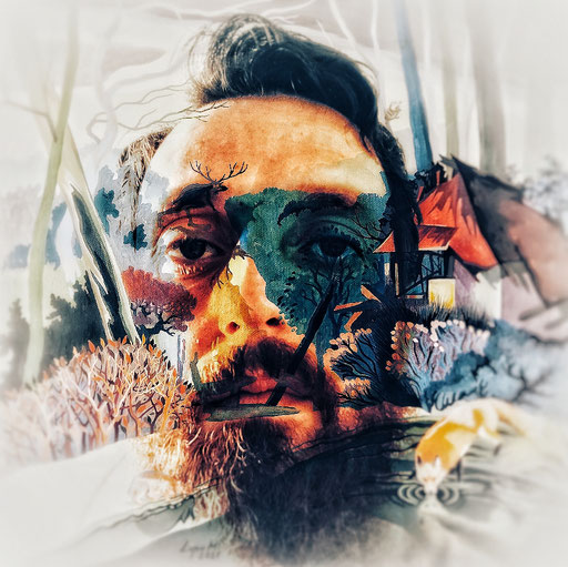 L'esotismo è una cosa mentale, mixed media, double exposure, 2021