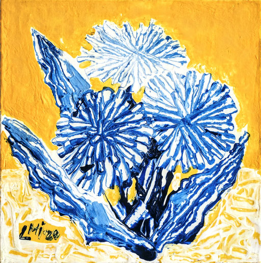 To see the flowers blooming, tempera on cardboard, 2020
