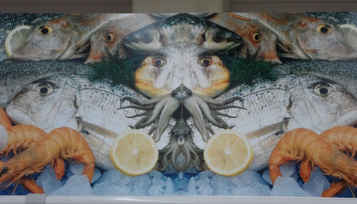 Supermarket Seafood Sees Us, unaltered (ready-made) digital photography, 2017