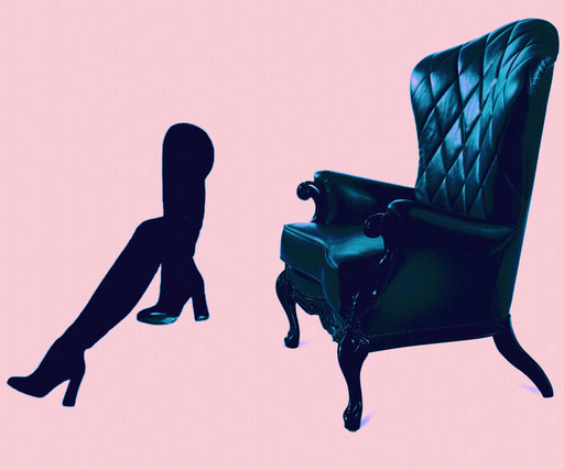 Cheshire Cat Seated In A Chesterfield Armchair, digital art, 2019