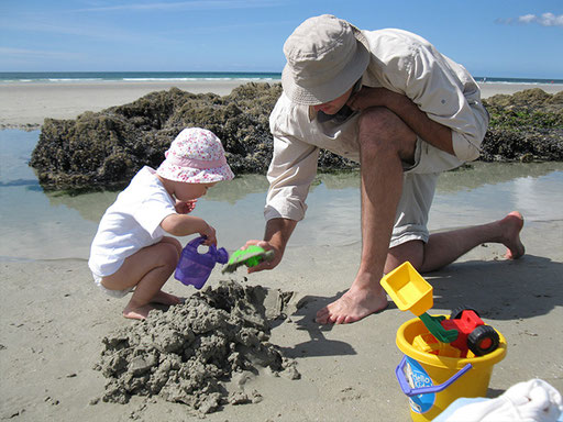 Sandelspaß am Hausstrand