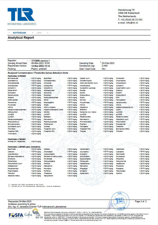 Certificate of Analysis