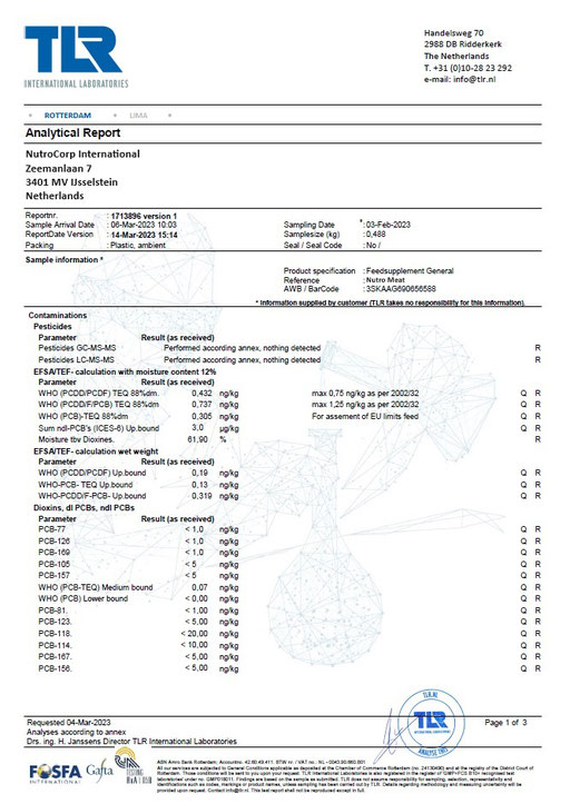 Certificate of Analysis