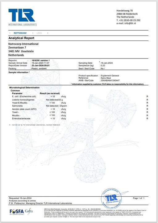 Certificate of Analysis