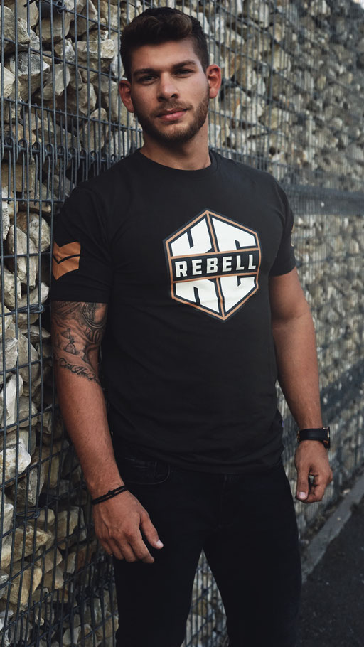 KC Rebell T-Shirt Logo dunkelbraun