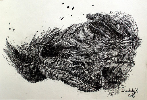 Mikrokosmos - II,  Microcosm - II / Tusche, Indian Ink / 30 x 20 cm / 2013