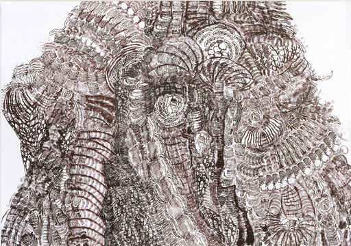 Print a Tree, Linolschnitt, lino cut / 120 x 85 cm / 2013   (Repro Roland Froschauer)
