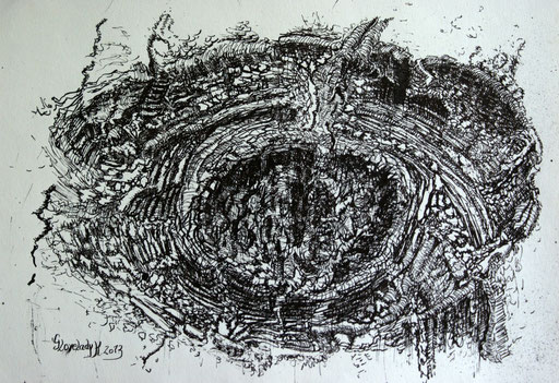 Mikrokosmos -  I, Microcosm - I / Tusche, Indian ink / 30 x 20 cm / 2013