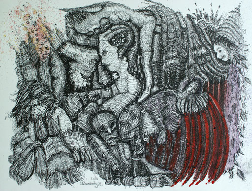 Microcosm - I Saw All This And More / Tusche, Indian ink / 30 x 23 cm / 2013