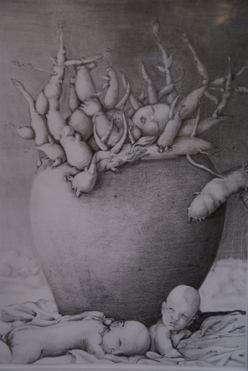 Bleistiftzeichnung "Keimlinge"                                         2004  Privatsammlung